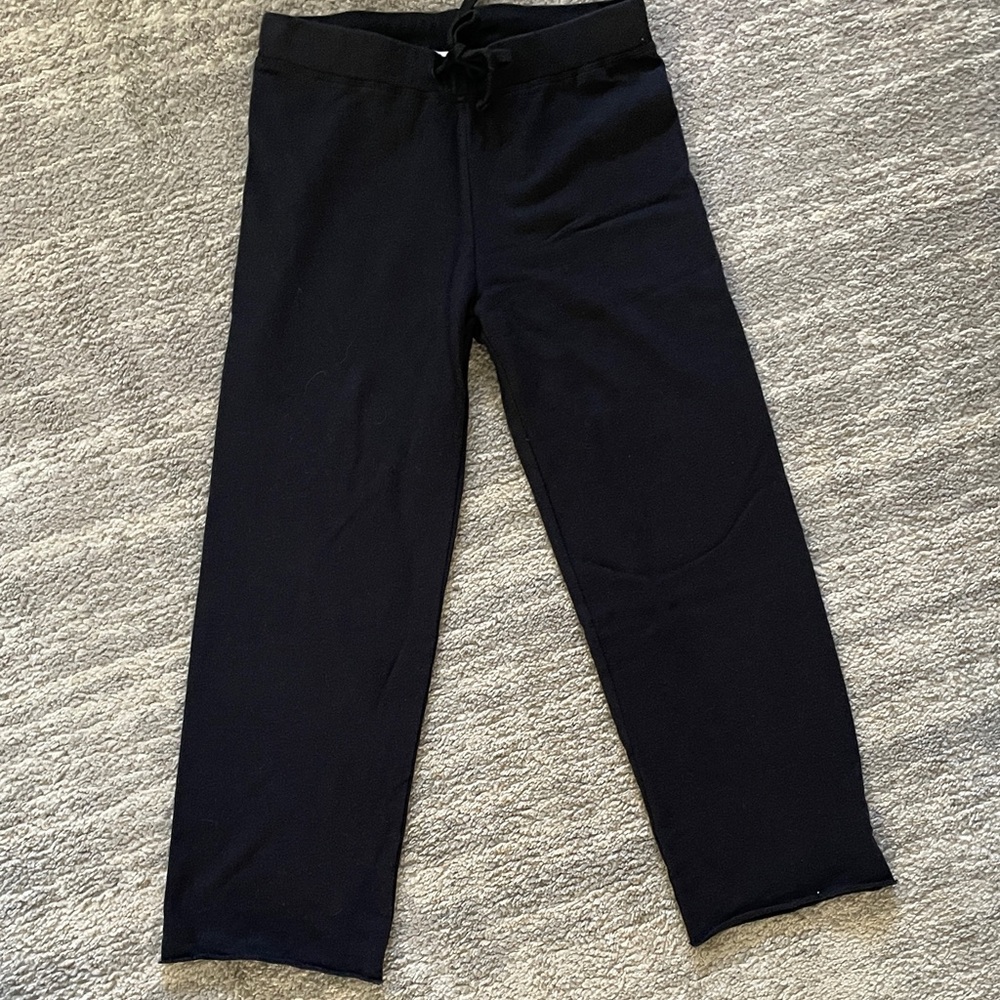 James Perse cropped black straight-leg sweatpants Size 0